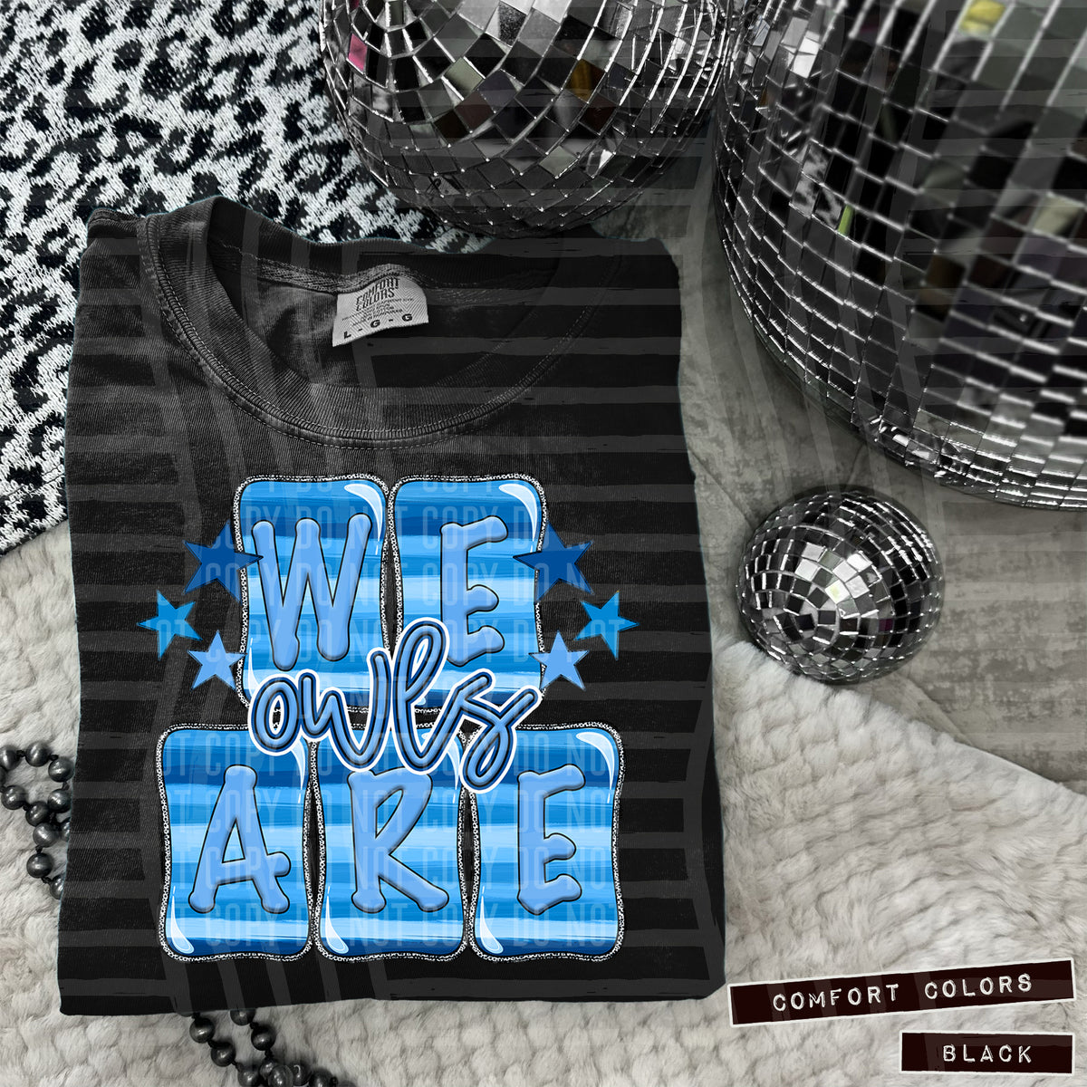 Blue Striped We are Owls (Caplinger) 101392 DTF transfer