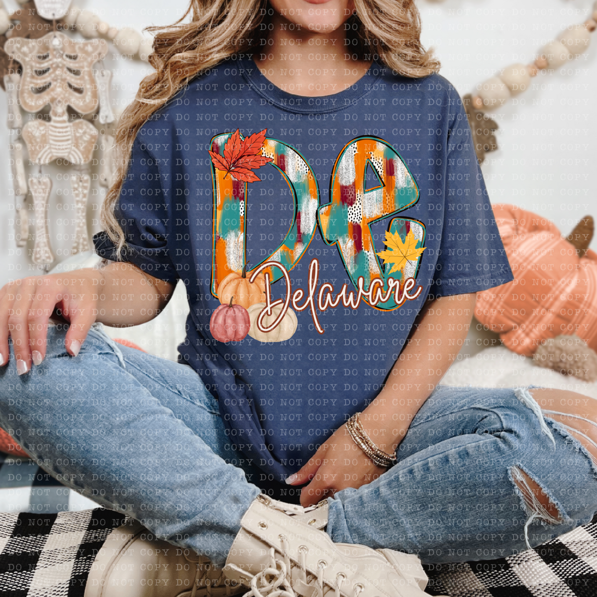 DE Delaware Fall Watercolor 59778 DTF Transfer