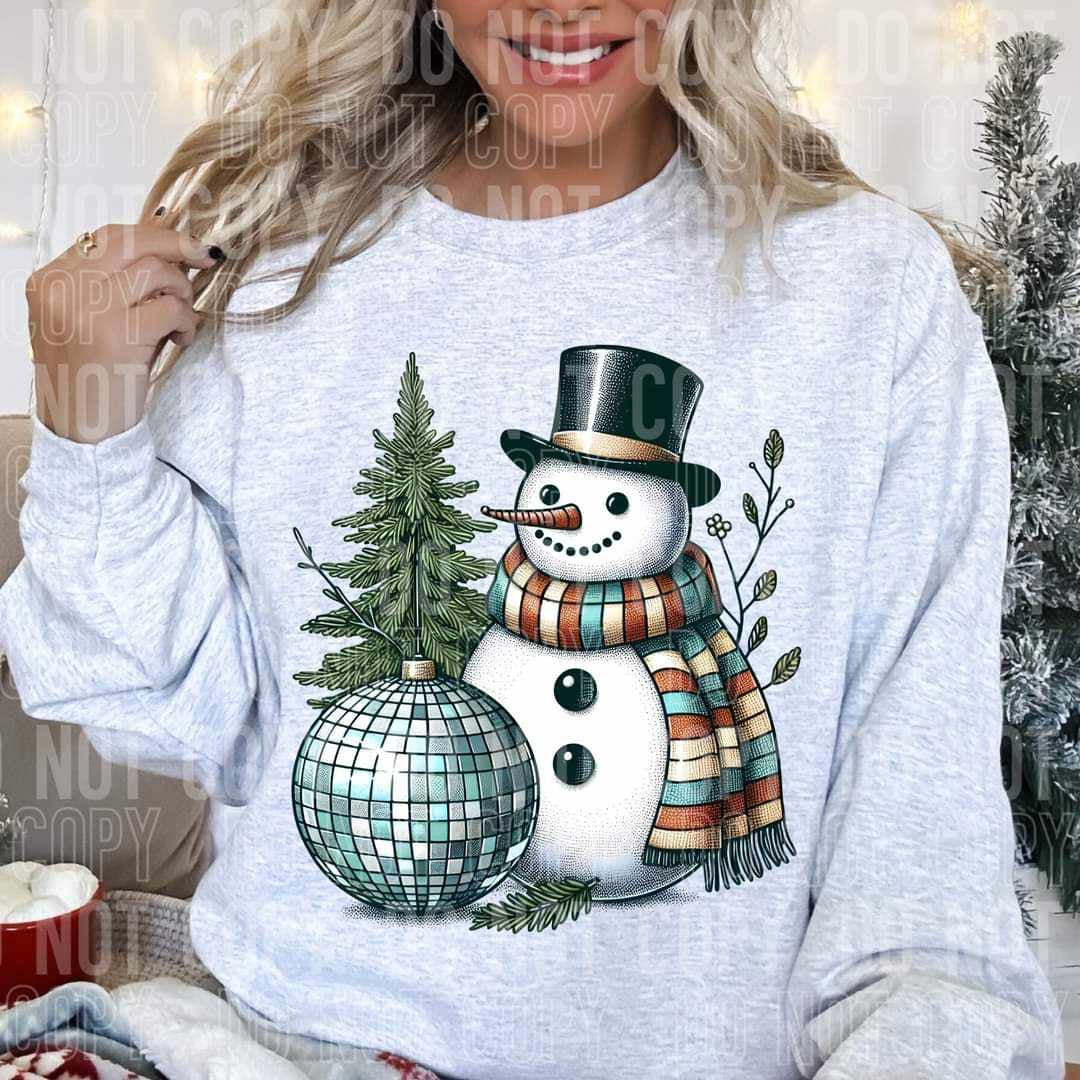 Snowman with mirrorball (SBB) 55874 DTF transfer