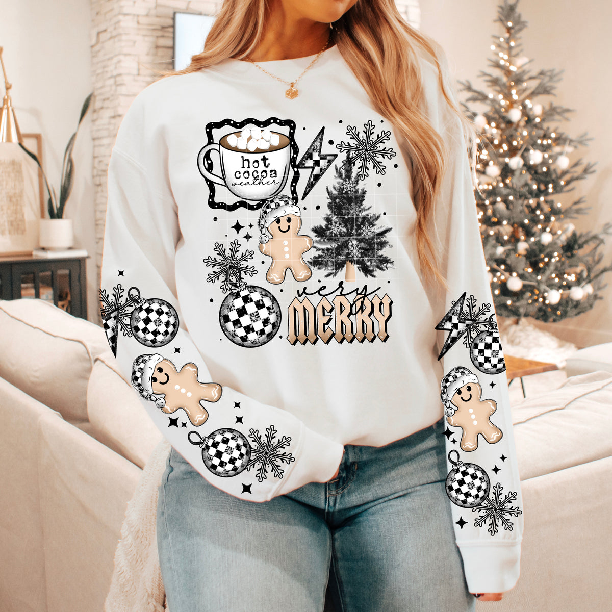 Very Merry checker Christmas (front only) CSC DTF Transfer