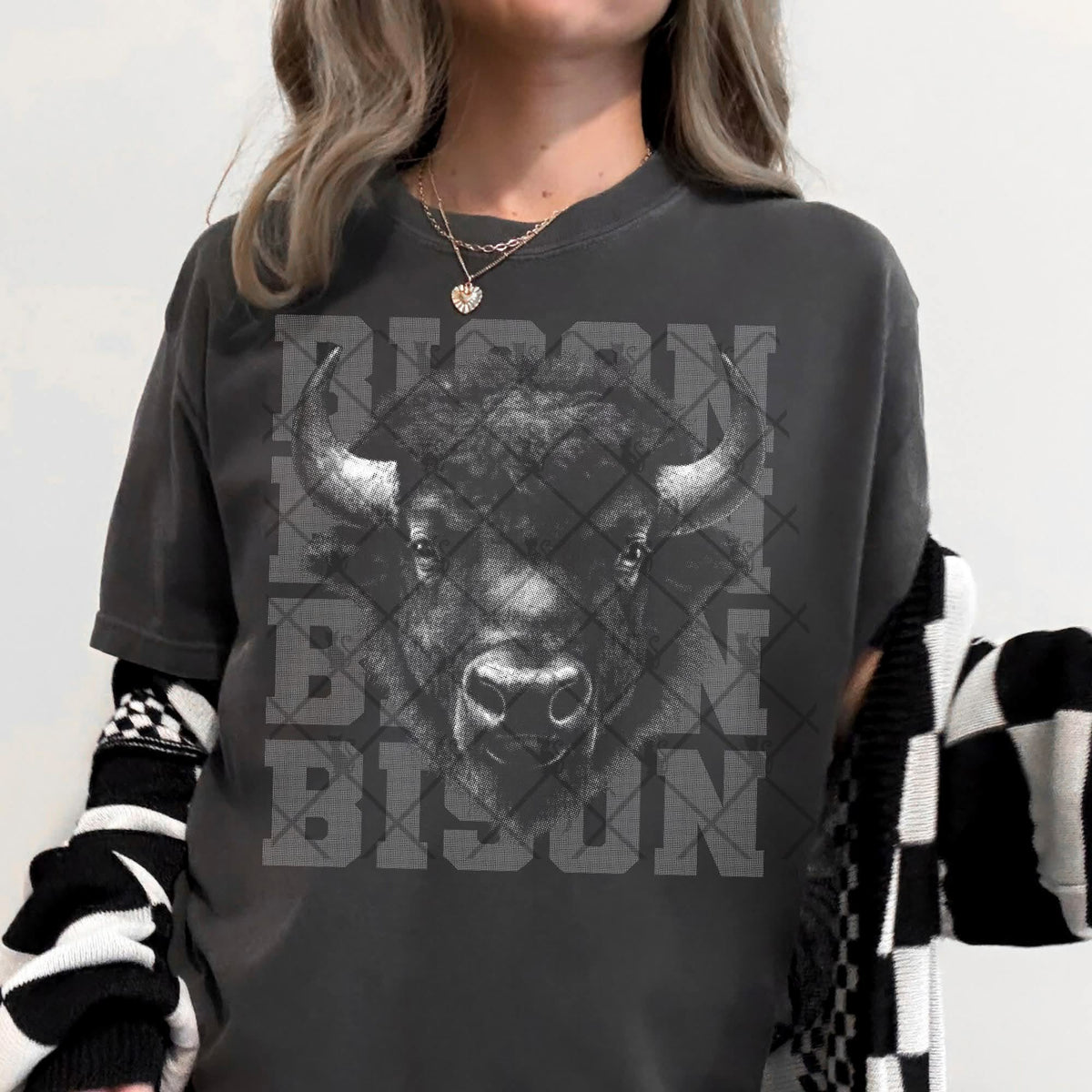 Bison gray mascot (TTD) DTF transfer