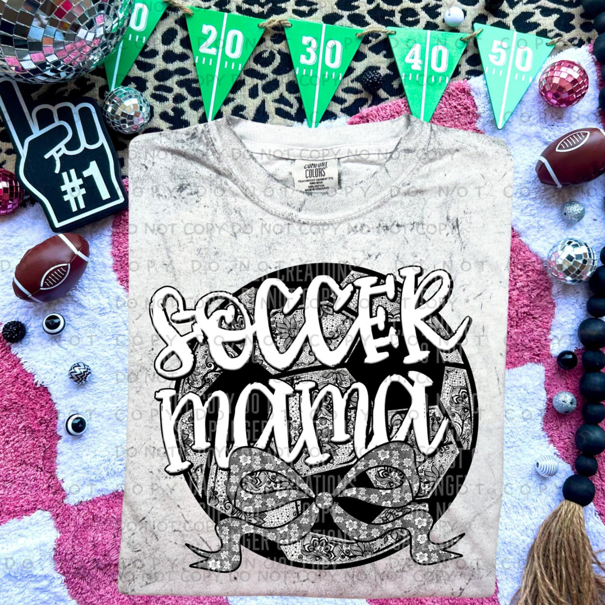 Soccer mama ball with bow (Caplinger) 87514 DTF transfer
