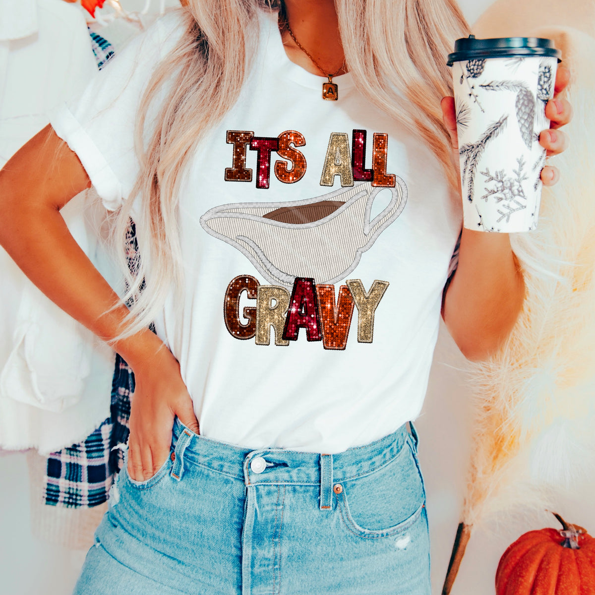 It’s All gravy Faux Sequins 111840 DTF transfer