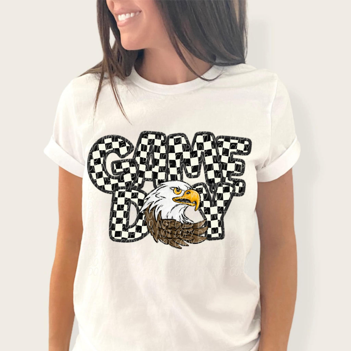Game day Eagle checkered (CITY) 91342 DTF transfer