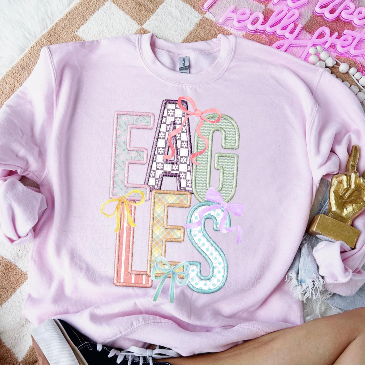 Eagles Spring Bow Mascots (CITY) 97178 DTF transfer