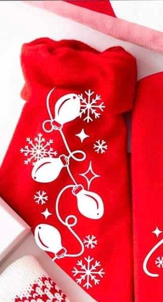 Merry white bulbs sleeve (CSC) 64089 DTF transfer