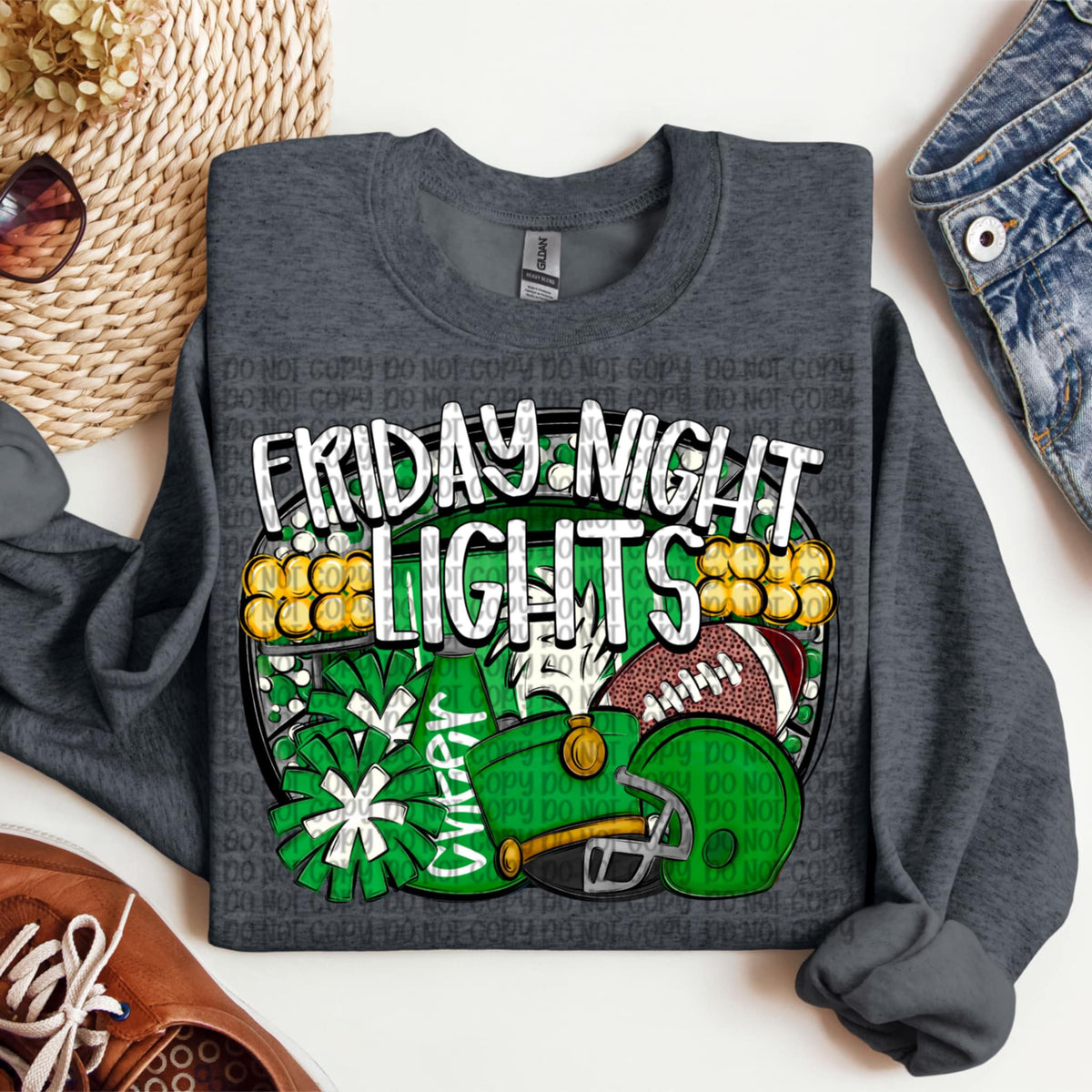Friday night lights green (VP) 107525 DTF transfer