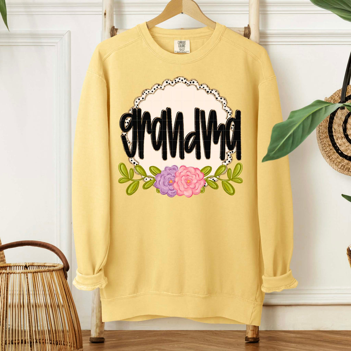 Grandma circle and flowers (SDD) DTF Transfer