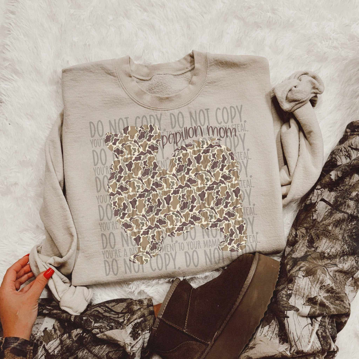 Papillon mom CAMO (SWD) DTF transfer