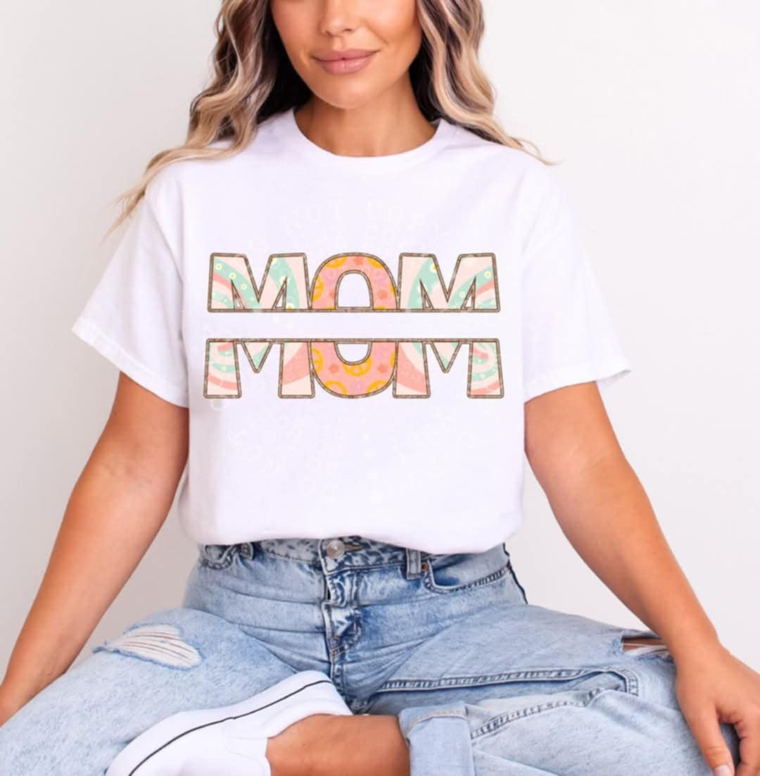 Mom split font 99418 DTF transfer