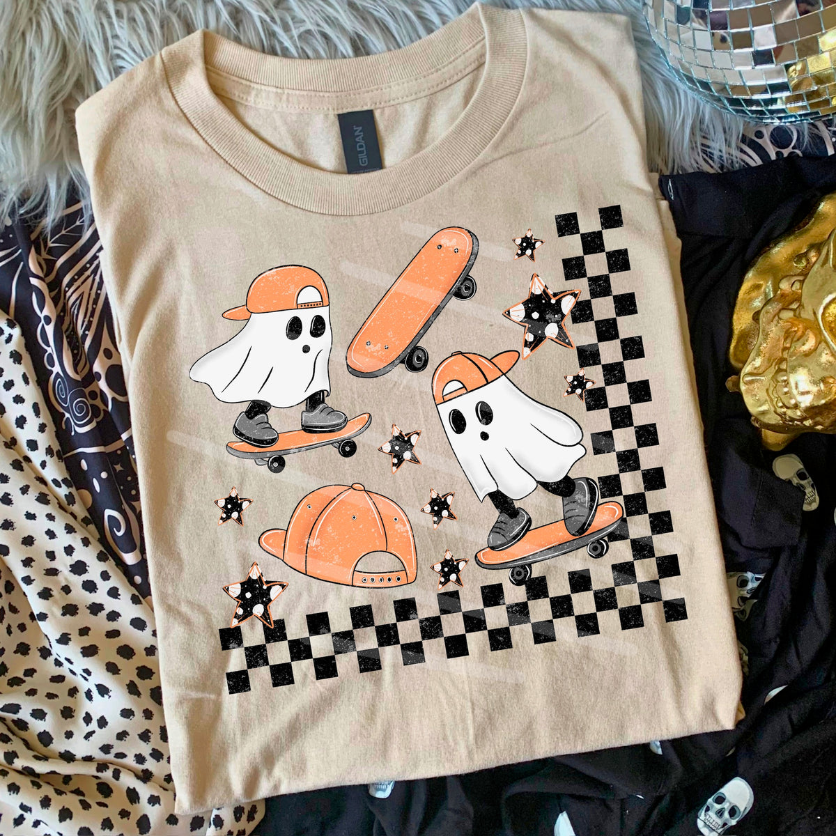 Skateboard Ghosts ORANGE (SAVED) DTF transfer