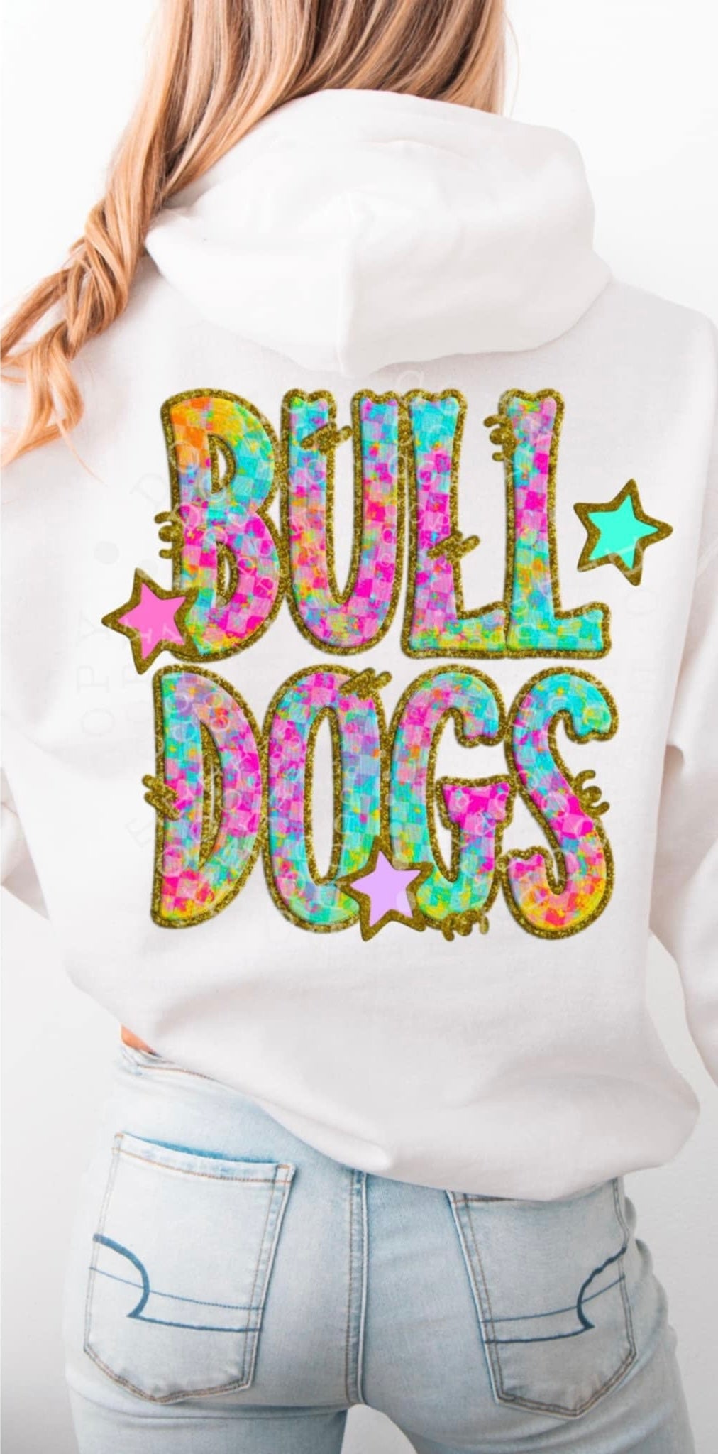 Bulldogs colorful checkered (C’s) 91499 DTF transfer