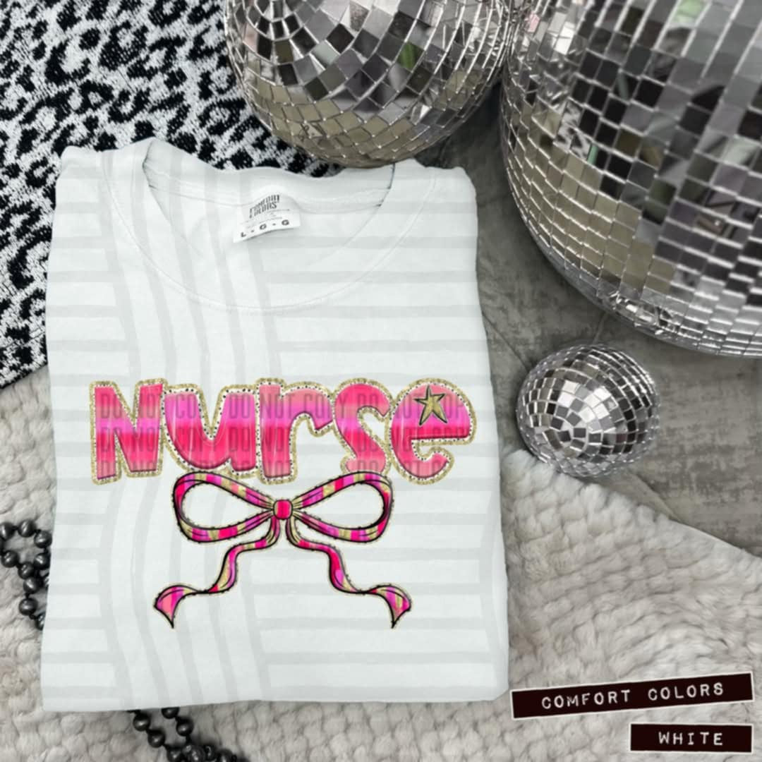 Nurse pink with bow (Caplinger) 100652 DTF transfer