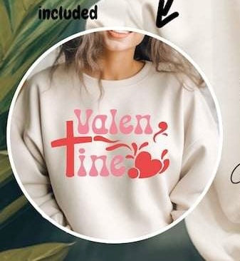 Valentine cross and heart 70755 DTF transfer