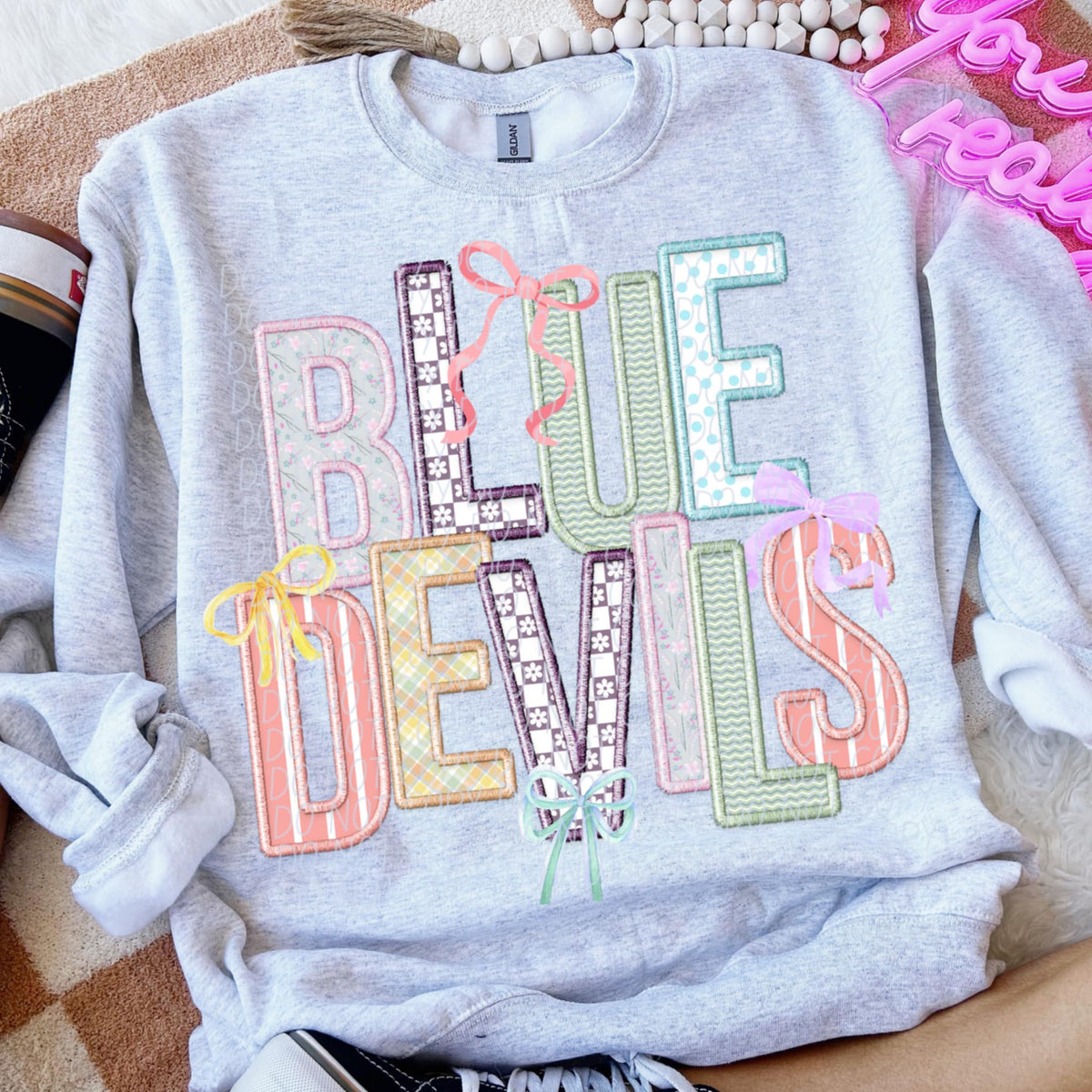 Blue Devils Spring Bow Mascots (CITY) 97140 DTF transfer