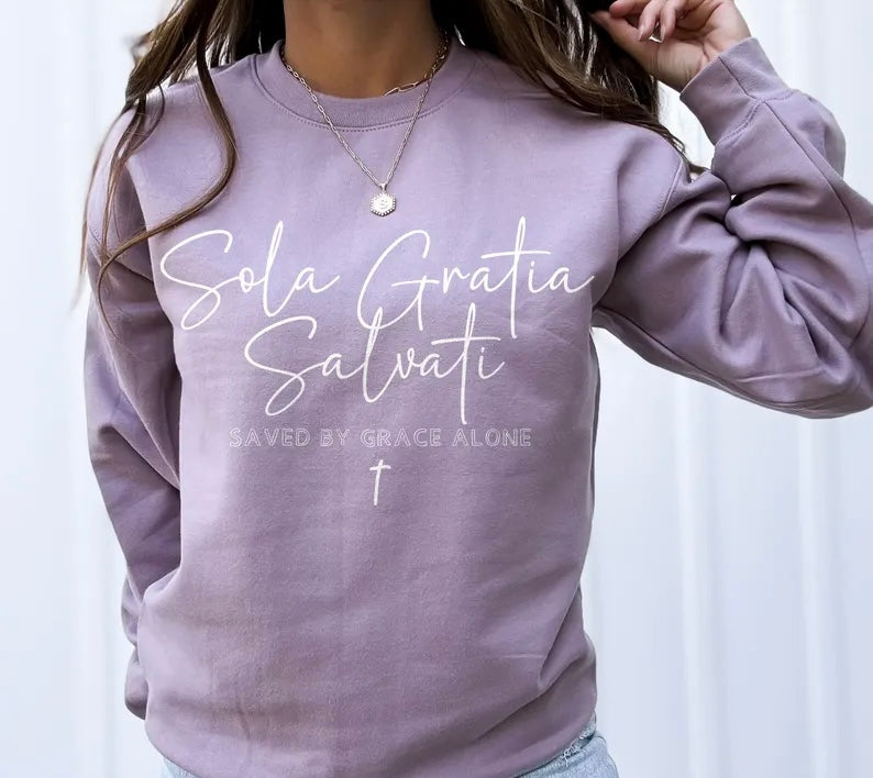 Sola gratia salvati WHITE 98639 DTF transfer