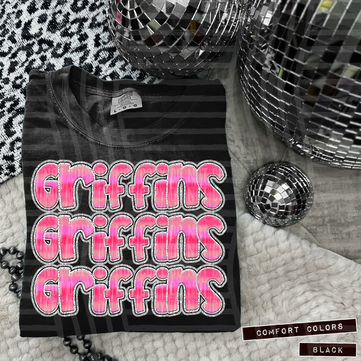 Griffins Pink Stacked (Caplinger) 101942 DTF transfer