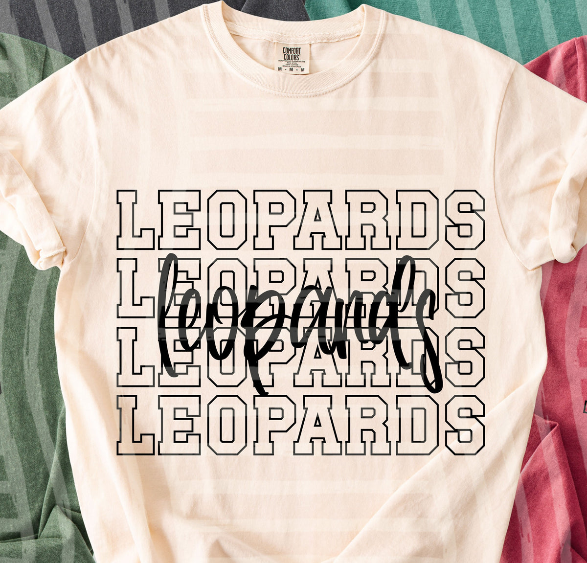 leopards simple stacked outlines (Caplinger) DTF Transfer