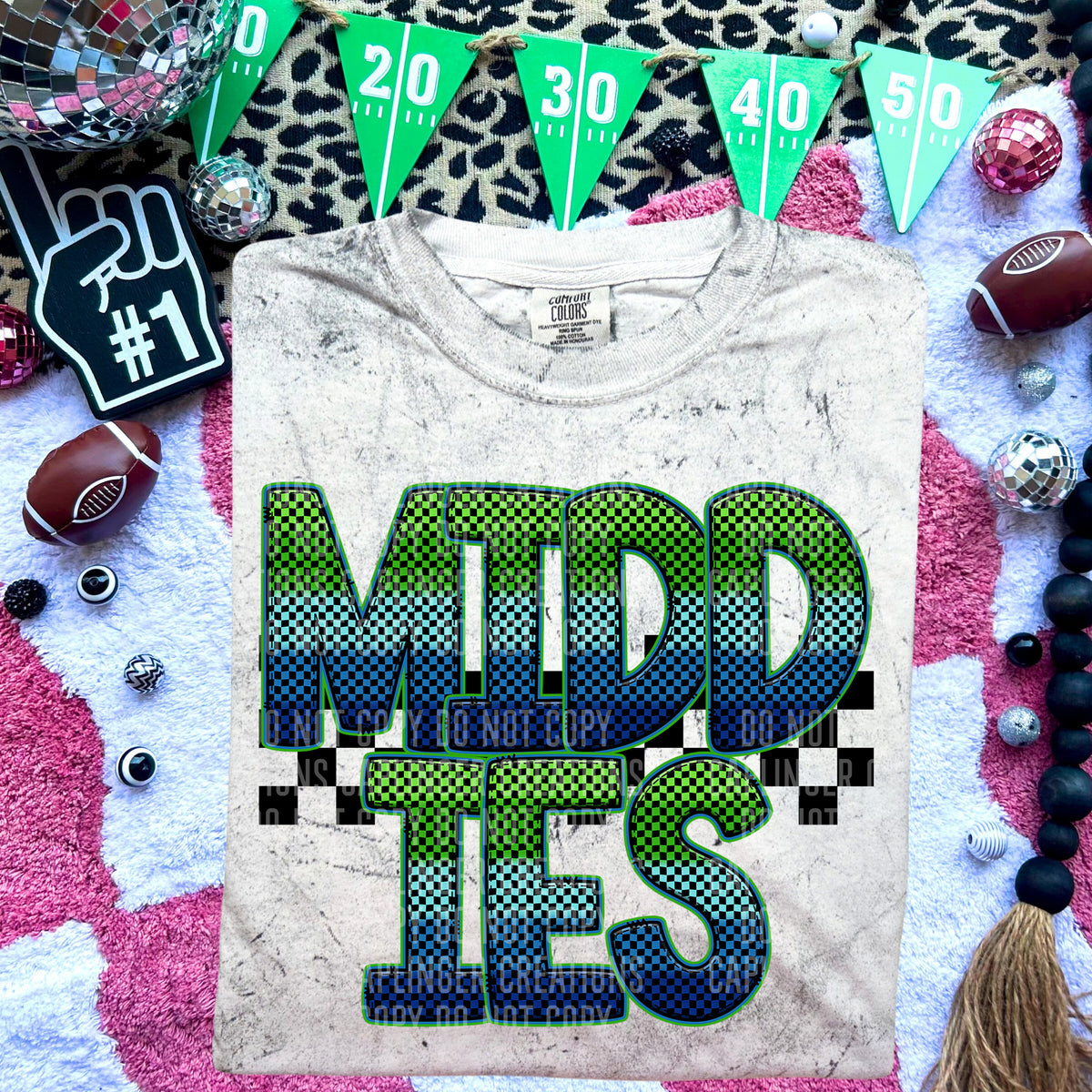Middies Blue and Green Checkered (Caplinger) DTF transfer