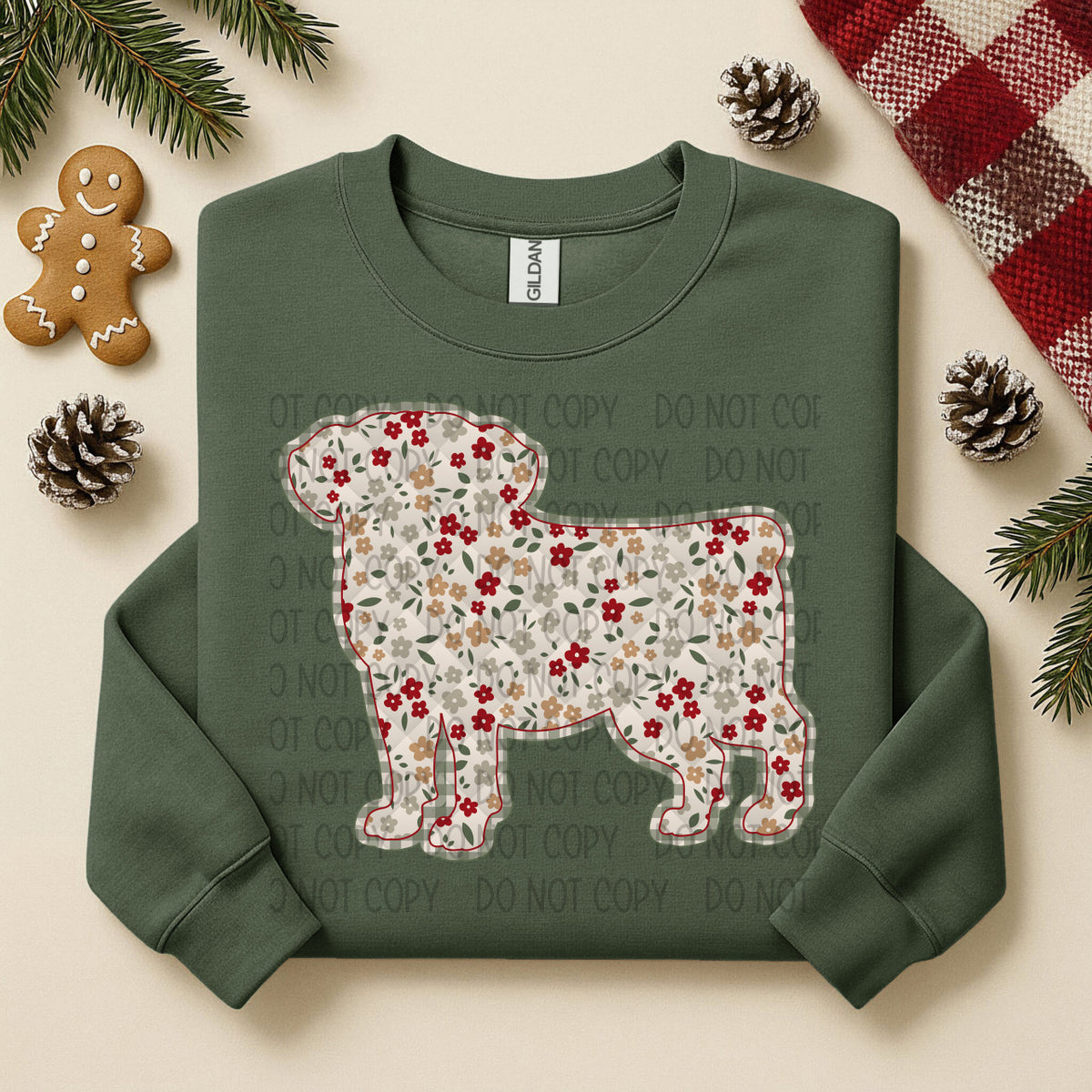 Frenchie Pug Floral (SWD) DTF TRANSFER