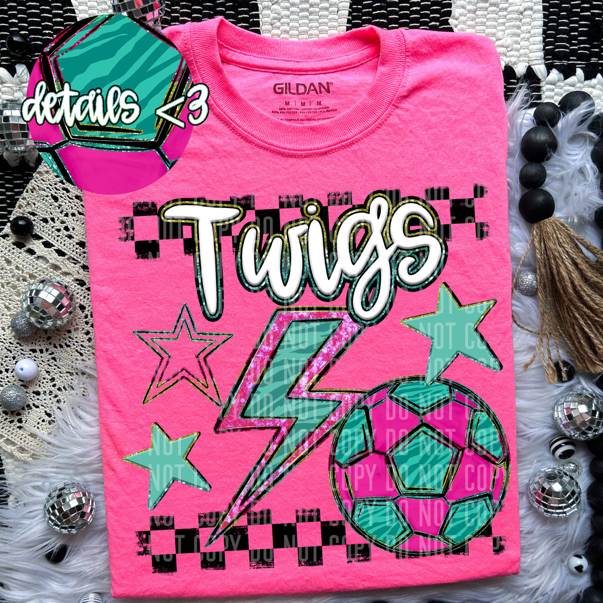 Twigs Rainbow Soccer (Caplinger) 97419 DTF transfer