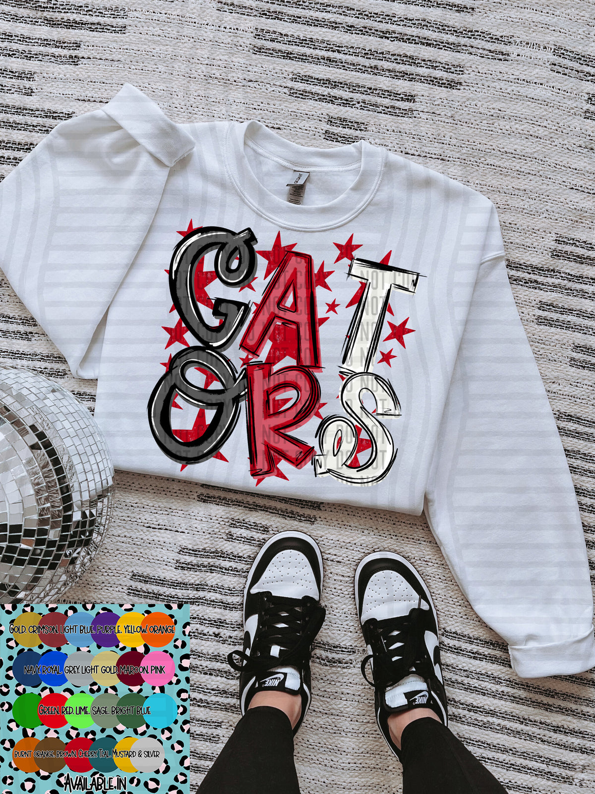 gators black white and red with red stars (Caplinger) DTF Transfer
