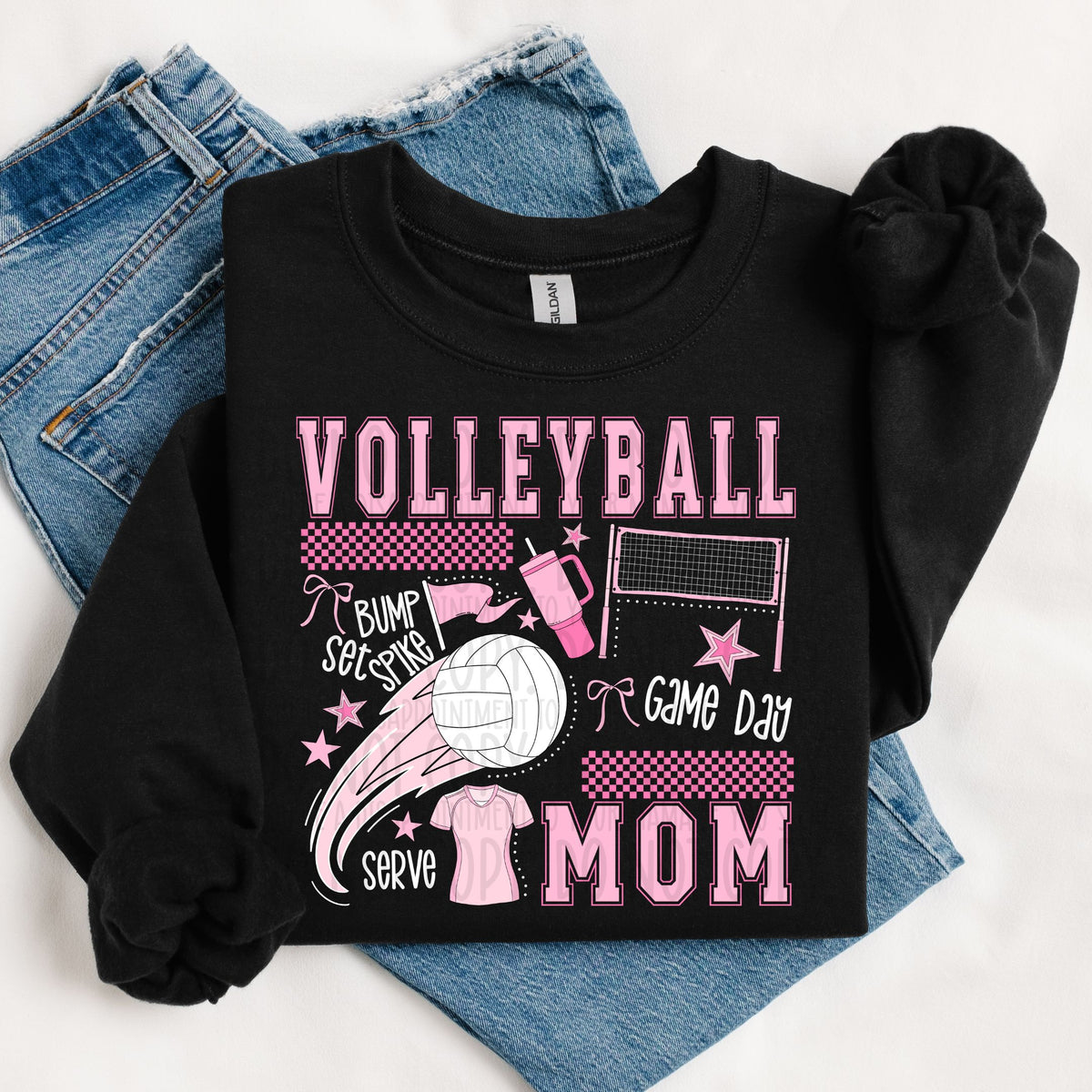 Volleyball Mom Pink Items WHITE (SWD) DTF transfer