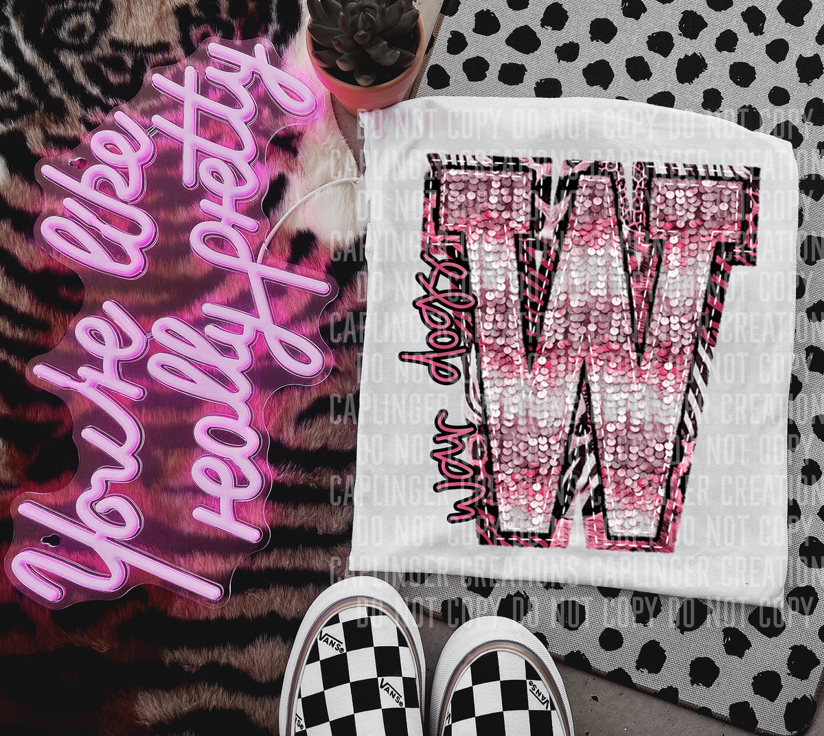 War Dogs wild and pink (Caplinger) DTF transfer