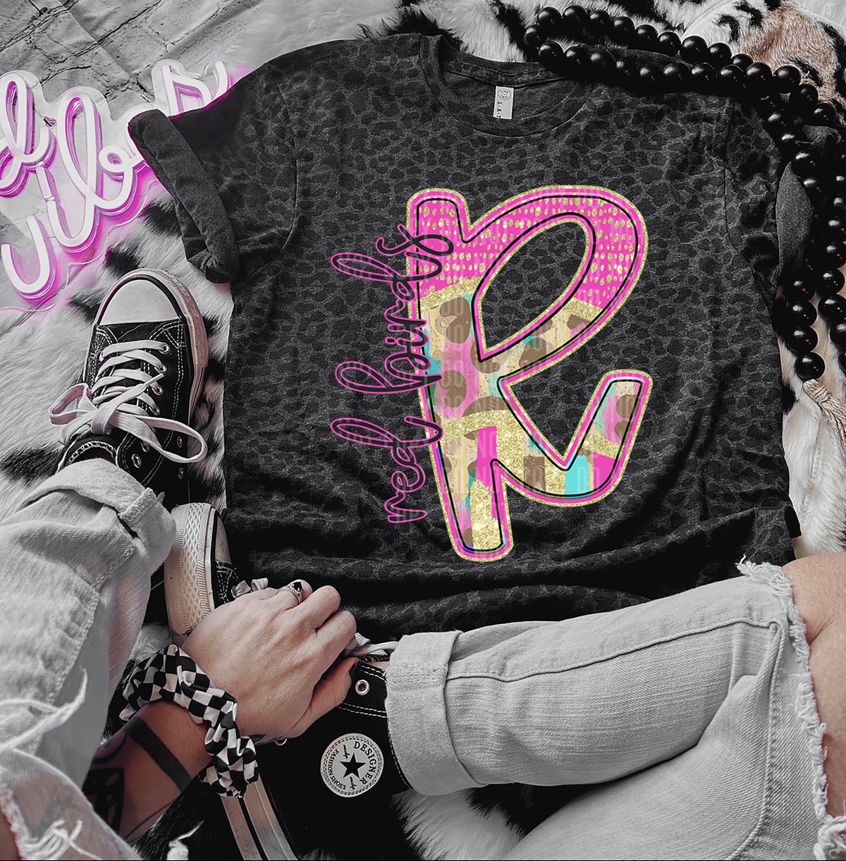 Rainbow Leopard Red Birds (Caplinger) DTF transfer