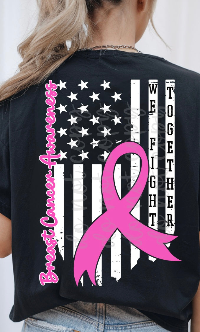 Breast Cancer Awareness Flag white (PARKER) DTF transfer