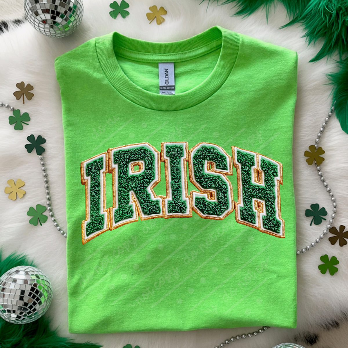Irish Faux Embroidery Faux yarn DTF transfer