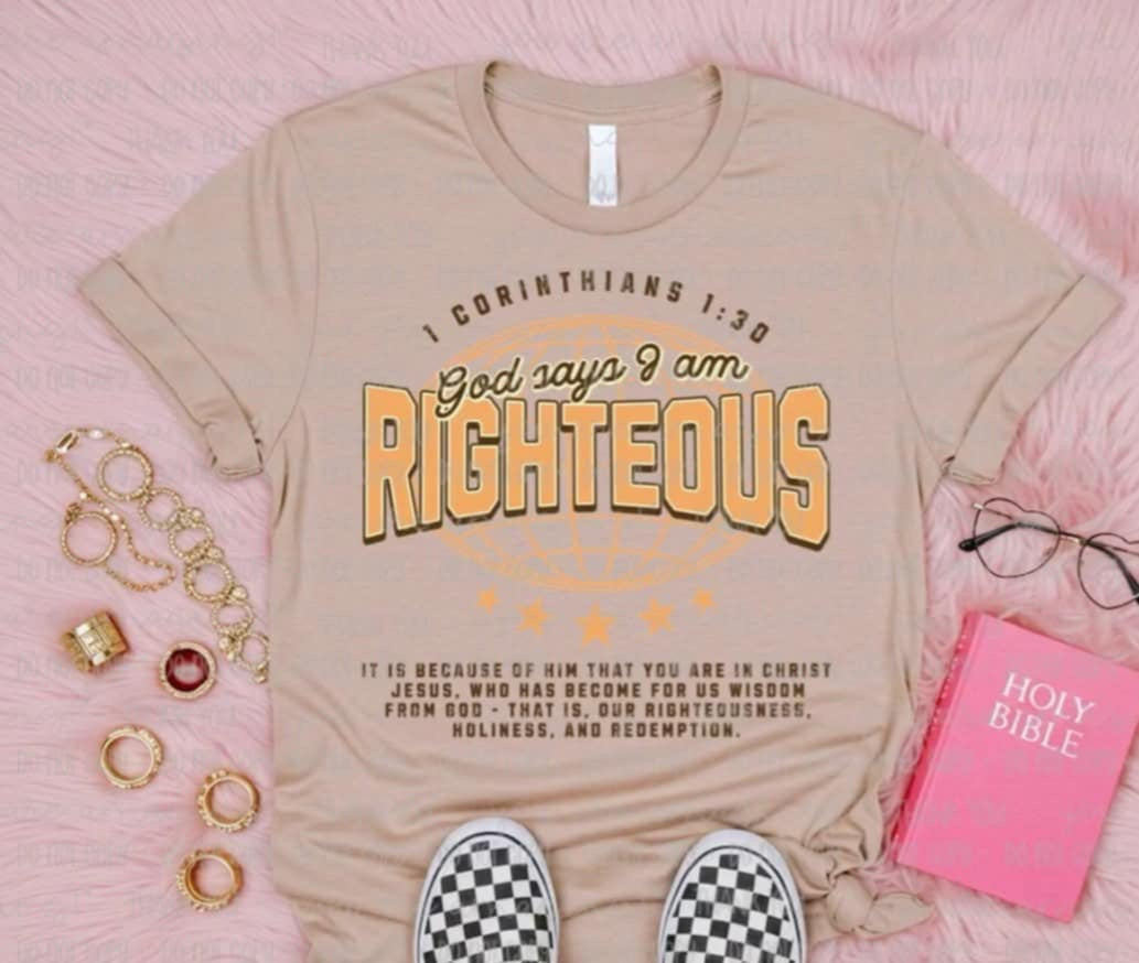 God says I am set righteous (OHD) 99504 DTF transfer