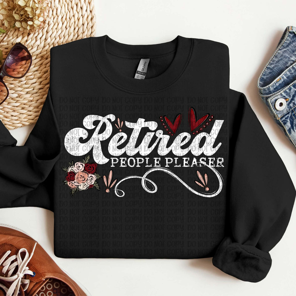 Retired people pleaser (white) (VP) DTF Transfer