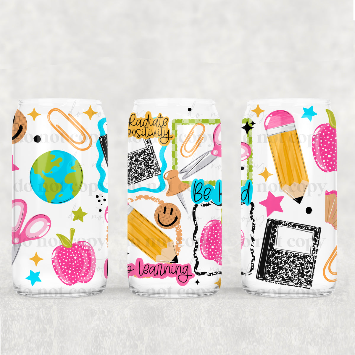 Radiate positivity school frames (CSC) UV DTF WRAP
