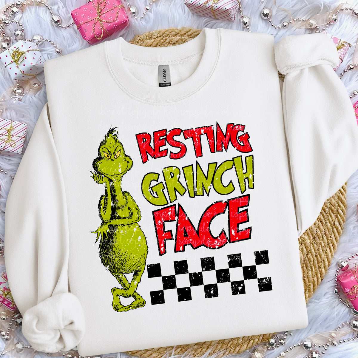 Resting G Face checker (MZ) DTF transfer