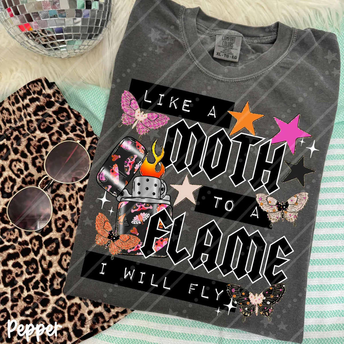 Like a moth to the flame Sunday Special DTF transfer