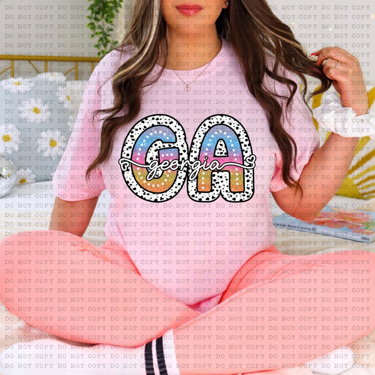 GA Georgia tie dye dottie (ECHT) 94234 DTF transfer
