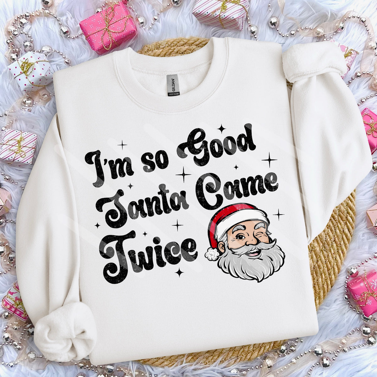 Santa Came Twice lighter skin tone (scarlow) 114330 DTF transfer