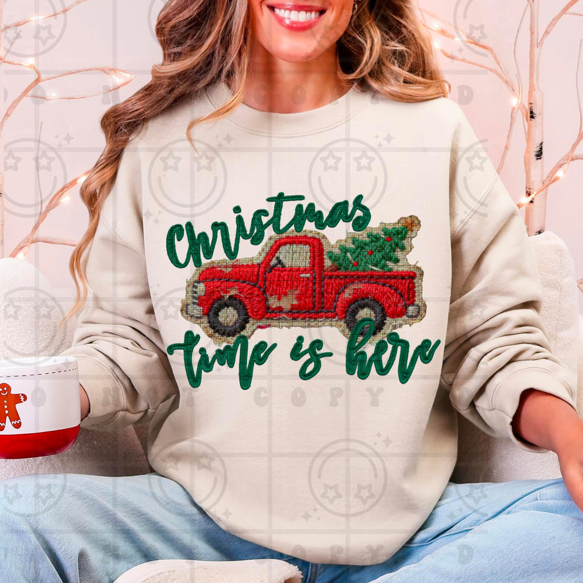 Christmas Tree Farm red truck (HW) DTF Transfer