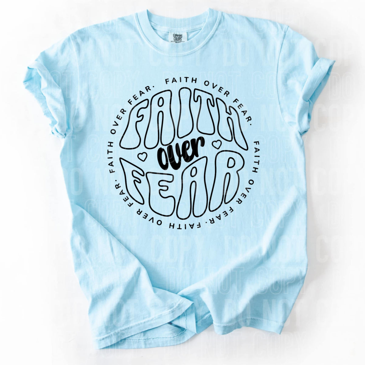 Faith over fear black circle 87210 DTF transfer