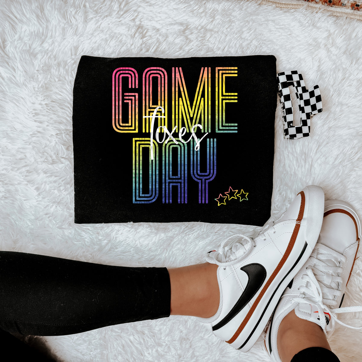 Rainbow font game day Foxes 30735 DTF transfers