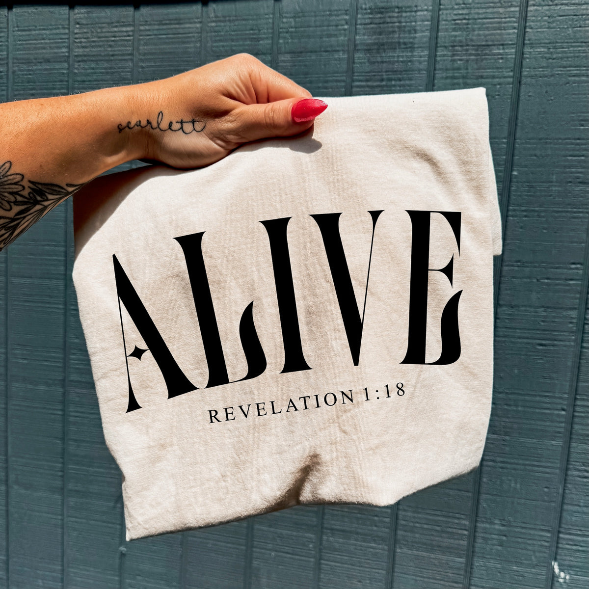 Alive arched BLACK DTF Transfer