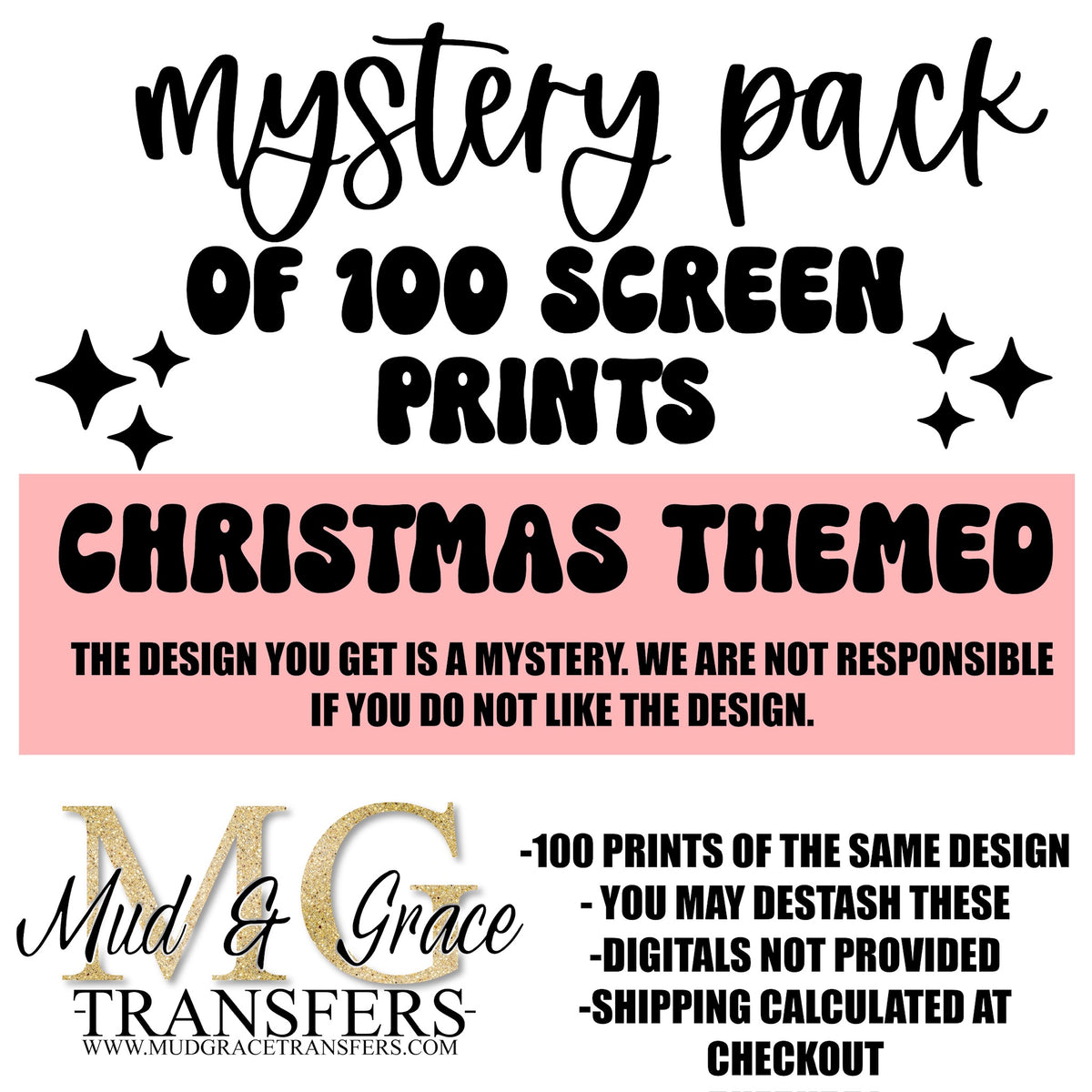 Christmas Mystery Screen print pack (see description)