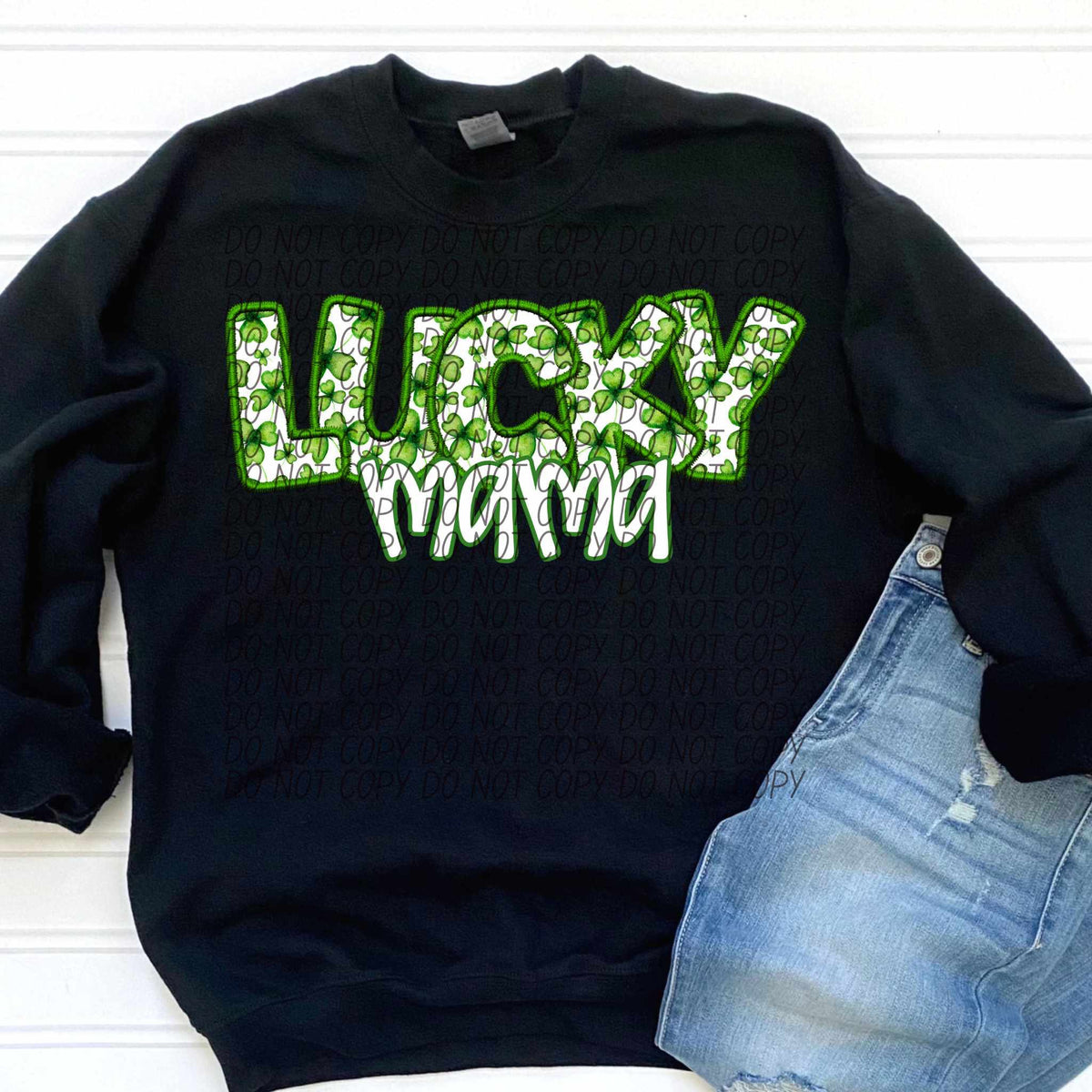Lucky mama clover embroidery (CITY) 85099 DTF transfer