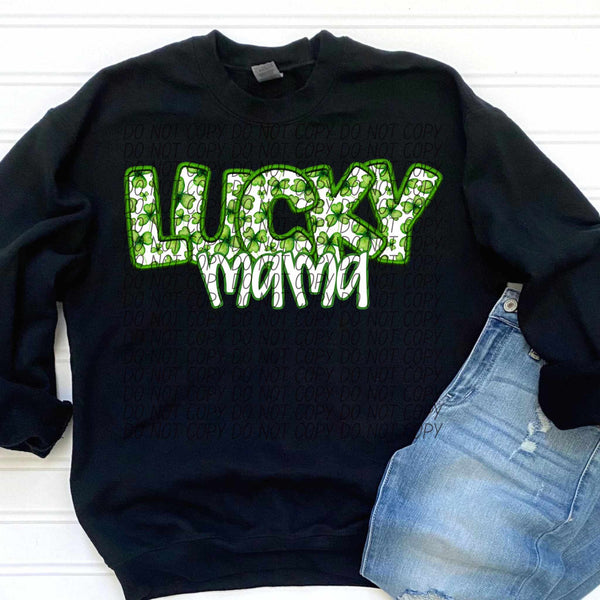 Lucky mama clover embroidery (CITY) 85099 DTF transfer