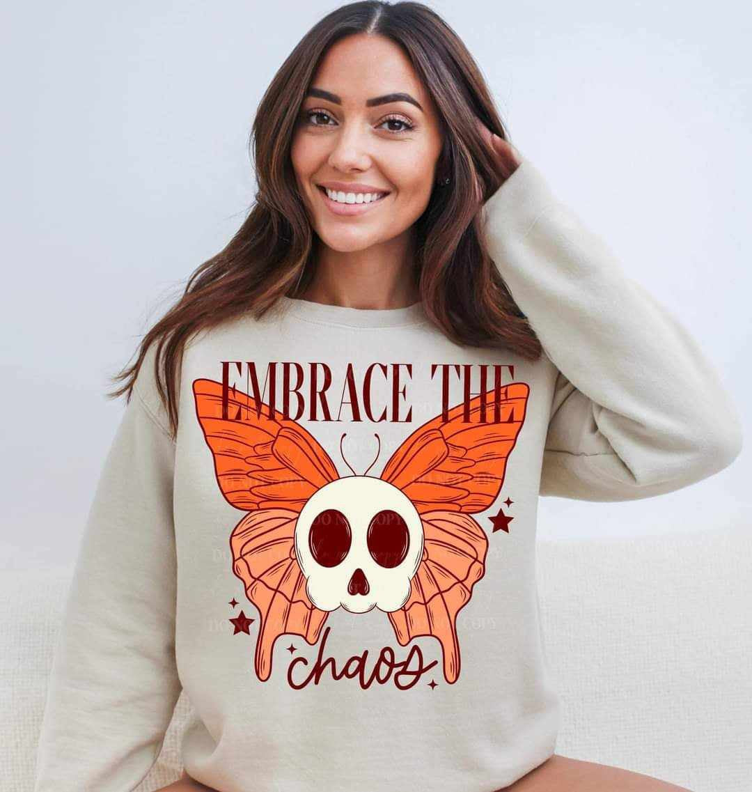 Embrace the chaos butterfly skull (LYTTLE) 67848 DTF transfer