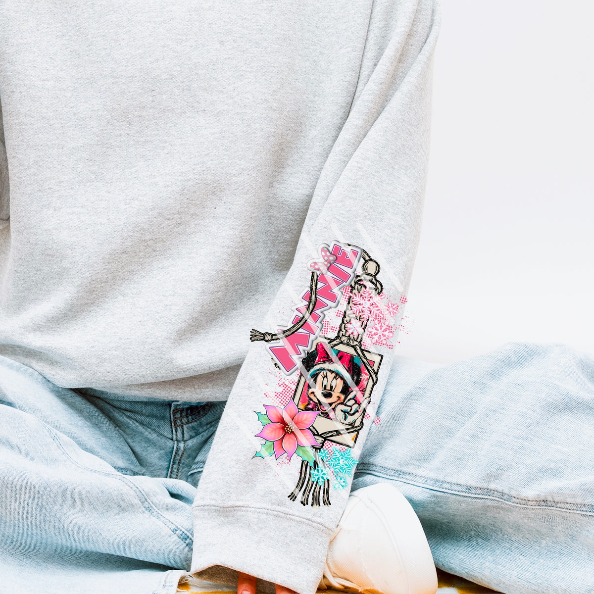 Girl Christmas Mouse SLEEVE (ss/renewed) 114493 DTF transfer
