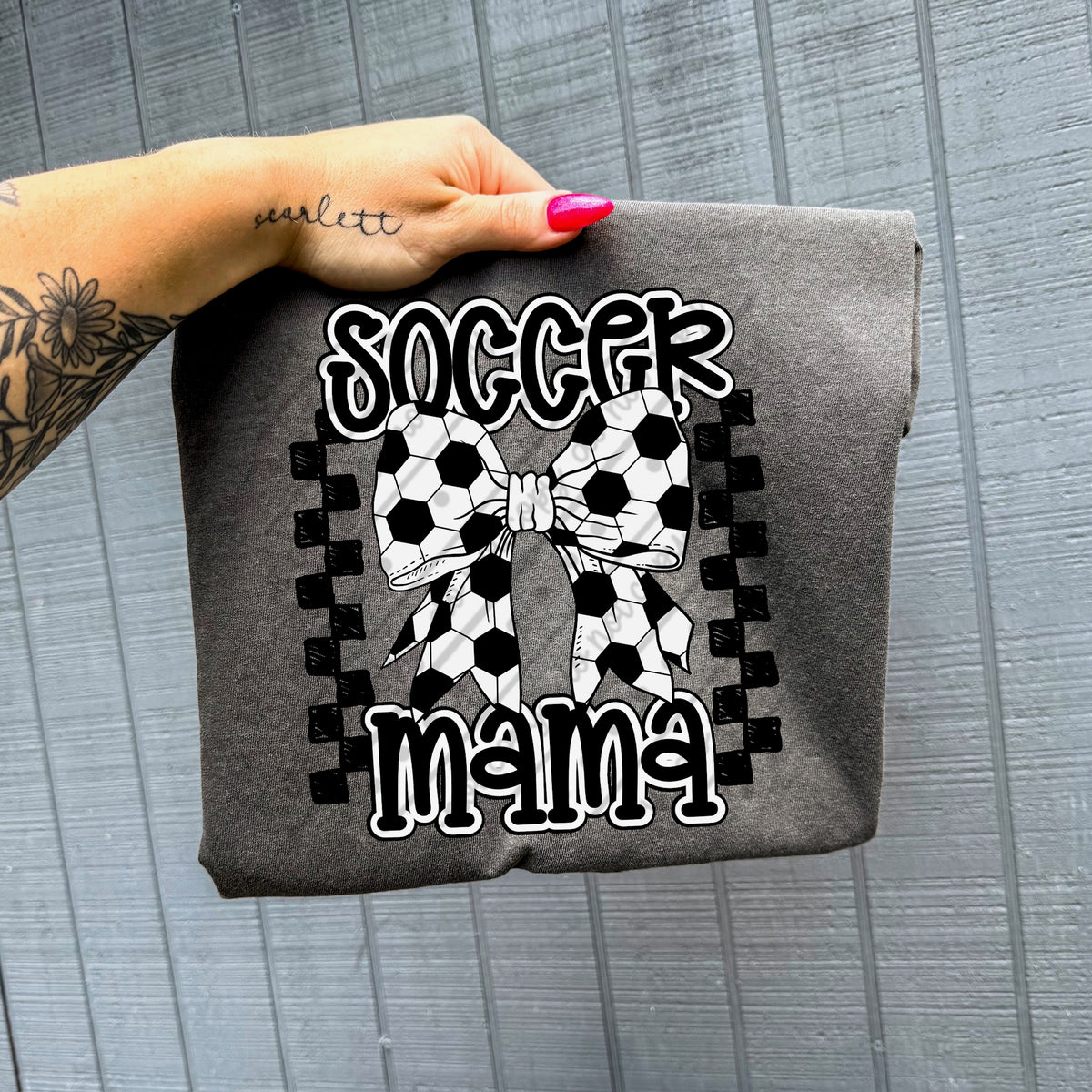 Soccer Mama bow checker (MZ) DTF Transfer