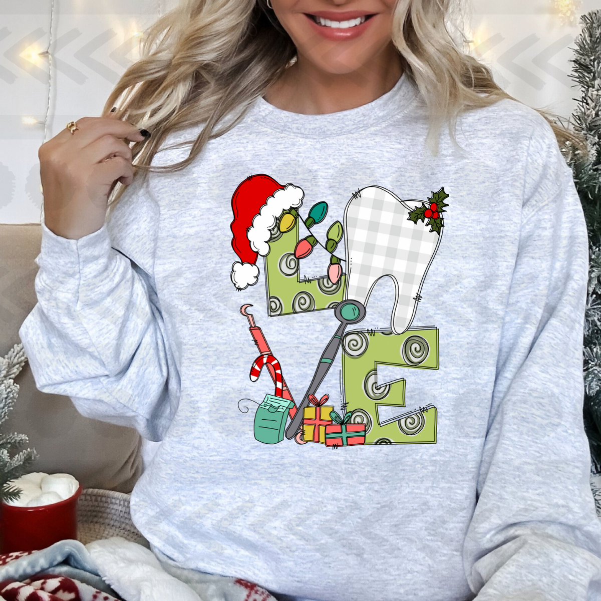 Christmas Tooth (dentist dental worker) LOVE 13071 DTF Transfer