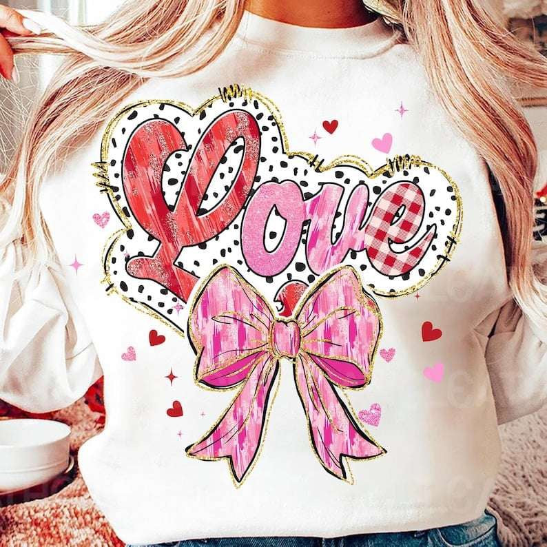 Love brushstroke bow 70751 DTF transfer